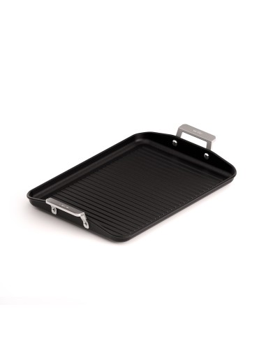 NON-STICK CAST ALUMINUM GRILL PAN WITH HANDLES [AIRE INDUCTION]