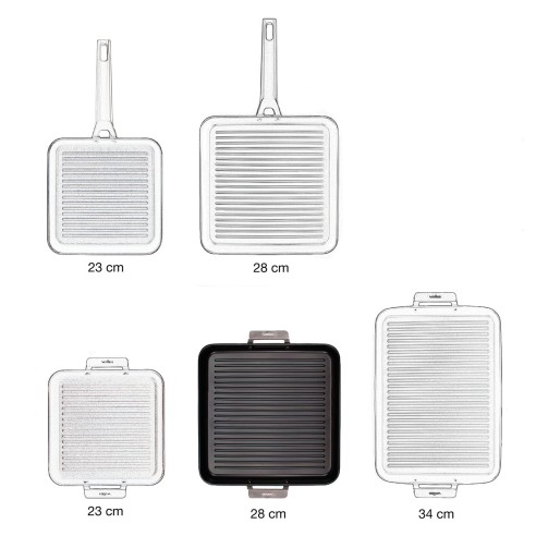 NON-STICK CAST ALUMINUM GRILL PAN WITH HANDLES [AIRE INDUCTION]