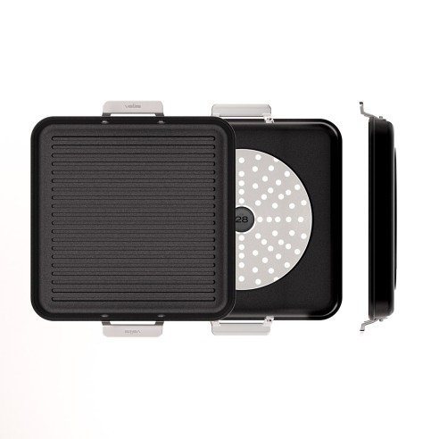 GRILL ANTIADHERENTE DE ALUMINIO FUNDIDO CON ASAS [AIRE INDUCCIÓN]