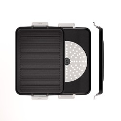 NON-STICK CAST ALUMINUM GRILL PAN WITH HANDLES [AIRE INDUCTION] 2