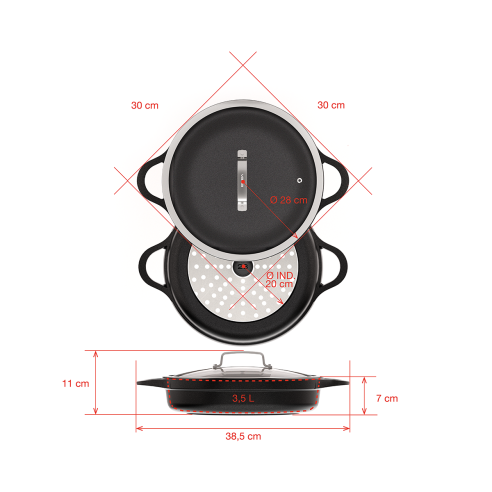 SHORT CASSEROLE INDUCTION 28cm
