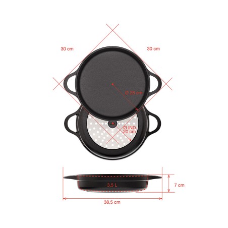 SHORT CASSEROLE INDUCTION 28cm