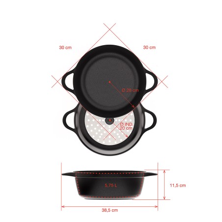 TALL CASSEROLE INDUCTION 28cm
