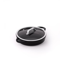 NON-STICK CAST ALUMINUM SHORT CASSEROLE PFAS FREE [INDUCTION]