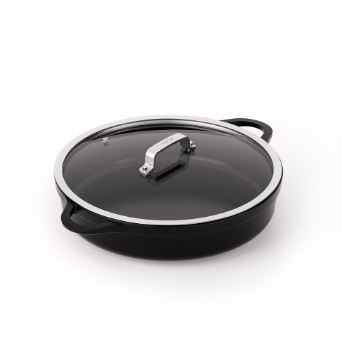 COCOTTE BASSE ANTI-ADHÉRENT EN FONTE D'ALUMINIUM PFAS FREE [INDUCTION]