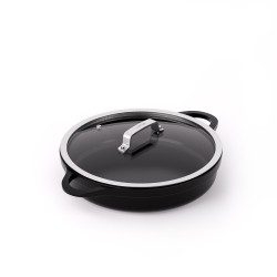 NON-STICK CAST ALUMINUM SHORT CASSEROLE PFAS FREE [INDUCTION]
