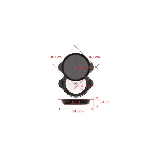MINI CASSOLA ANTIADHERENT D'ALUMINI FOS [GAS-VITRO]