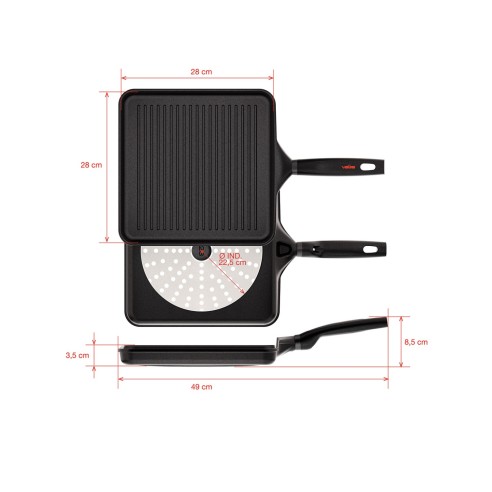 GRIL ORIGEN INDUCTION 28X28 cm Imperfect@