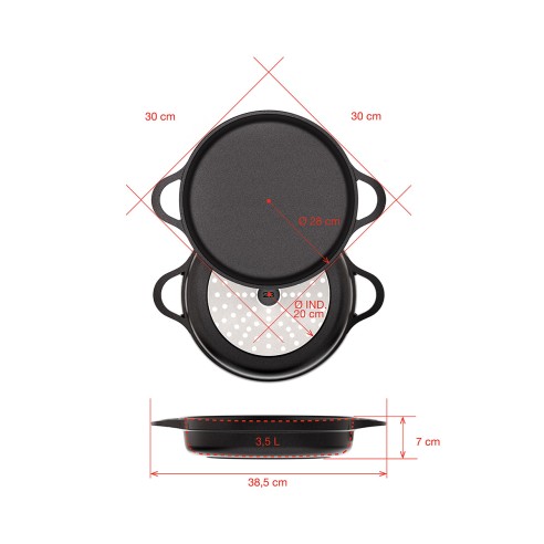 SHORT CASSEROLE INDUCTION 28cm
