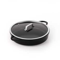 NON-STICK CAST ALUMINUM SHORT CASSEROLE PFAS FREE [INDUCTION]
