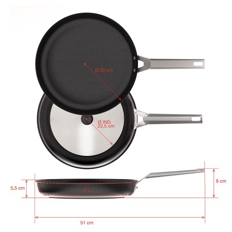 PAELLA ANTIADHERENT D'ALUMINI FOS [AIRE GAS-VITRO]