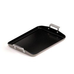 CAST ALUMINUM CERAMIC GRILL PAN WITH HANDLES [AIRE INDUCTION]