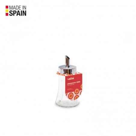Azucarero de vidrio con dosificador cromado hecho en España [Valira]