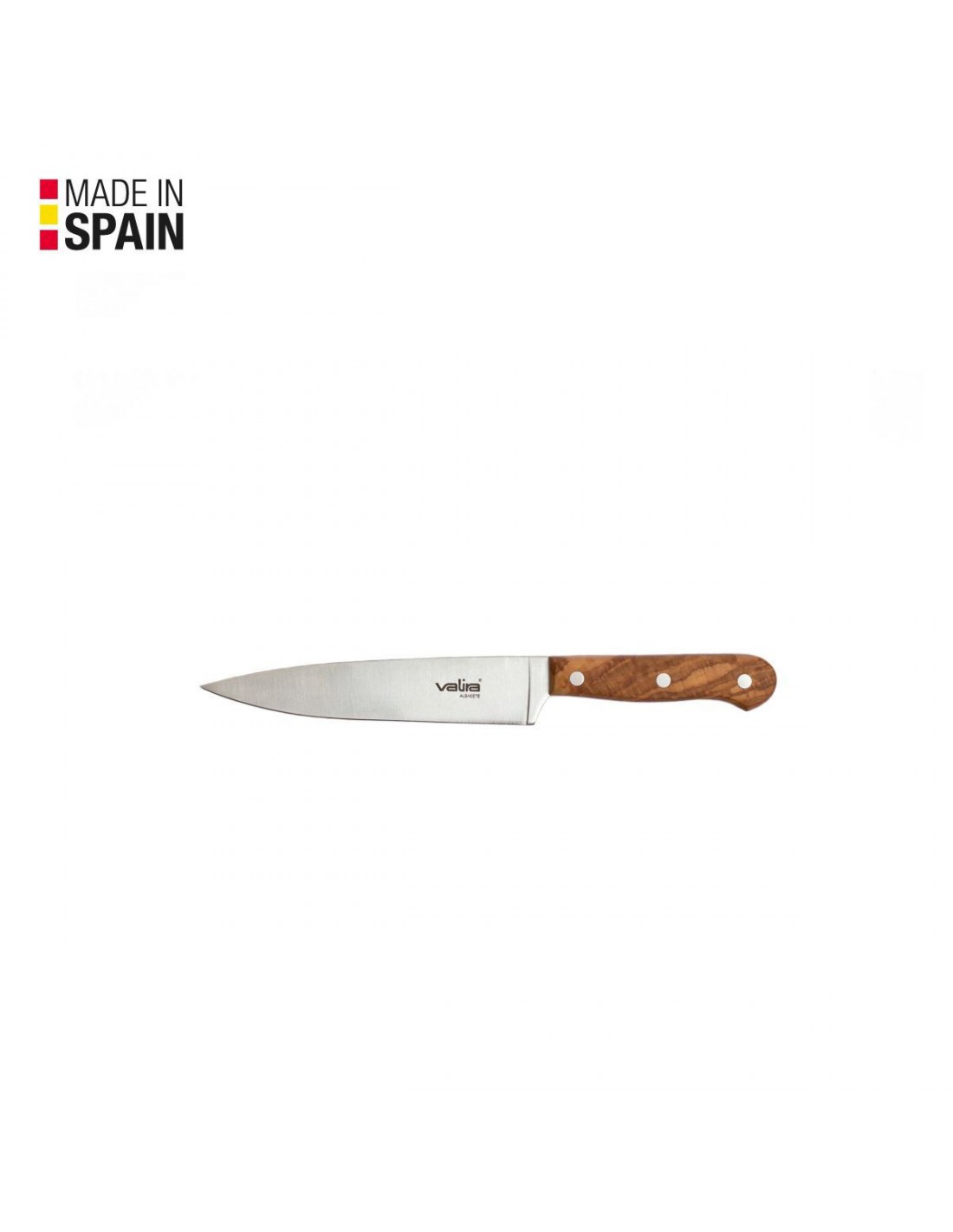 Couteau à légumes avec manche en bois d'olivier et lame en acier inoxydable  [Valira]