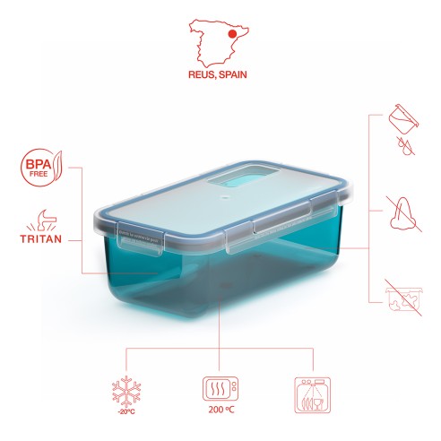 RÉCIPIENT HERMÉTIQUE TRANSPARENT 0,75 L VERT