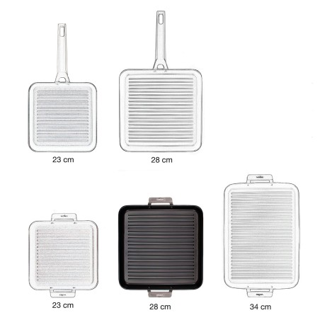 NON-STICK CAST ALUMINUM GRILL PAN WITH HANDLES [AIRE INDUCTION]
