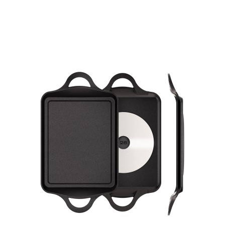 NON-STICK GRIDDLE PAN ORIGEN NON INDUCTION WITH HANDLES