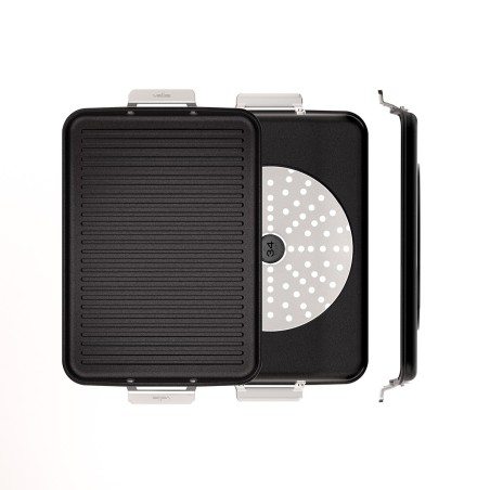 GRILL ANTIADHERENT D'ALUMINI FOS AMB ANSES [AIRE INDUCCIÓ]