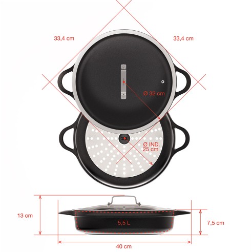 SHORT CASSEROLE INDUCTION 32cm