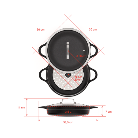 SHORT CASSEROLE INDUCTION 28cm