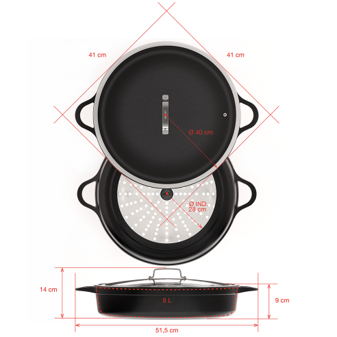 CASSOLA BAIXA INDUCCIÓ 40 cm