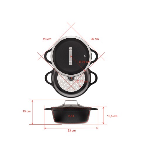 TALL CASSEROLE INDUCTION 24cm
