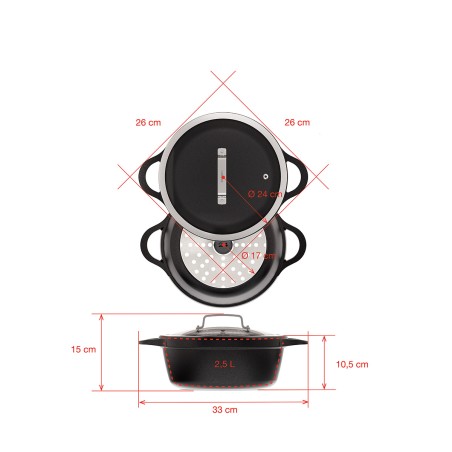 TALL CASSEROLE INDUCTION 24cm