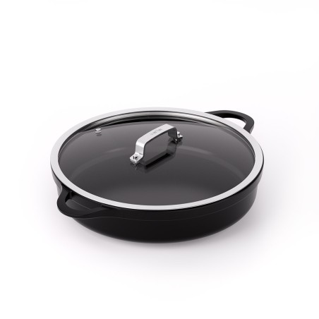 NON-STICK CAST ALUMINUM SHORT CASSEROLE PFAS FREE [INDUCTION]