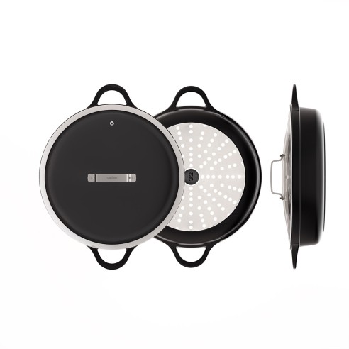 NON-STICK CAST ALUMINUM SHORT CASSEROLE PFAS FREE [INDUCTION]