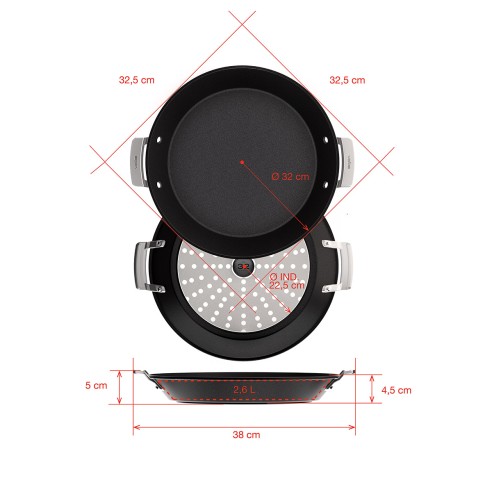 NON-STICK CAST ALUMINUM PAELLA PAN [AIRE INDUCTION]