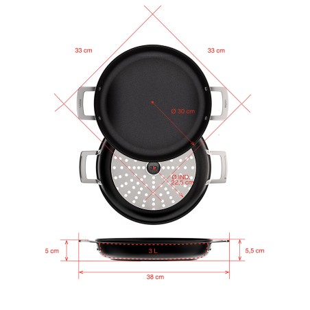 PAELLERA ANTIADHERENTE DE ALUMINIO FUNDIDO [AIRE INDUCCIÓN]