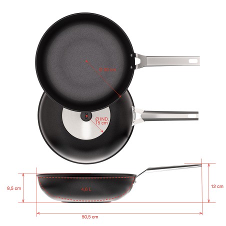 NON-STICK CAST ALUMINUM WOK [AIRE NON INDUCTION]