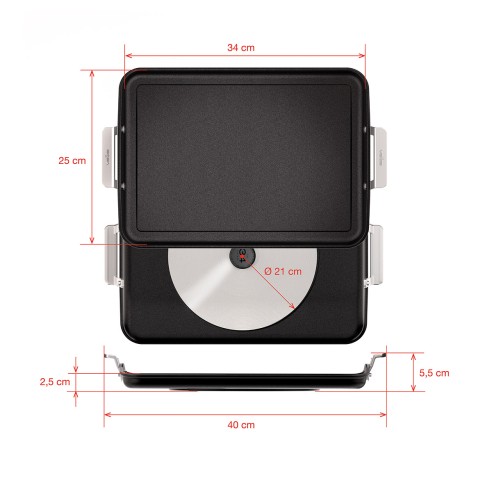 GRIDDLE PAN PLANCHA AIRE NON INDUCTION WITH HANDLES