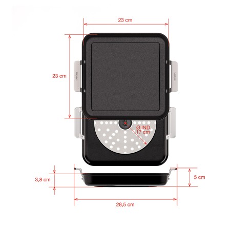 PLANXA ANTIADHERENT D'ALUMINI FOS AMB ANSES [AIRE INDUCCIÓ]