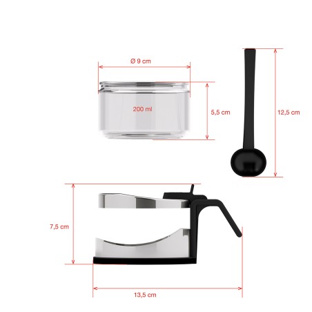 SAUCE-SUGAR POT INOX 0.2 L