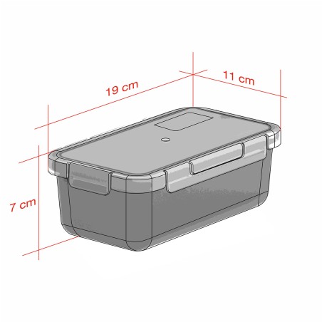 LEAK-PROOF CONTAINER TRANSPARENT 0,75 L GREEN